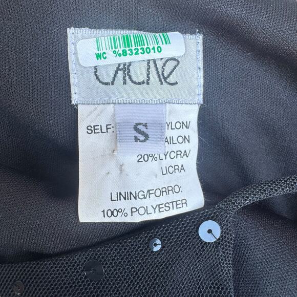 Cache Black Embellished Maxi Dress, Size S, Spaghetti Strap Formal Gown - Picture 9 of 9